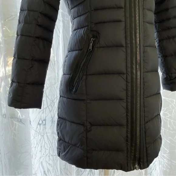 PAJAR CANADA cece black faux fur lined hood zip up long down feather jacket - Picture 5 of 13